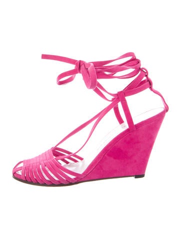Robert Clergerie Suede Gipsy Wedge Sandals