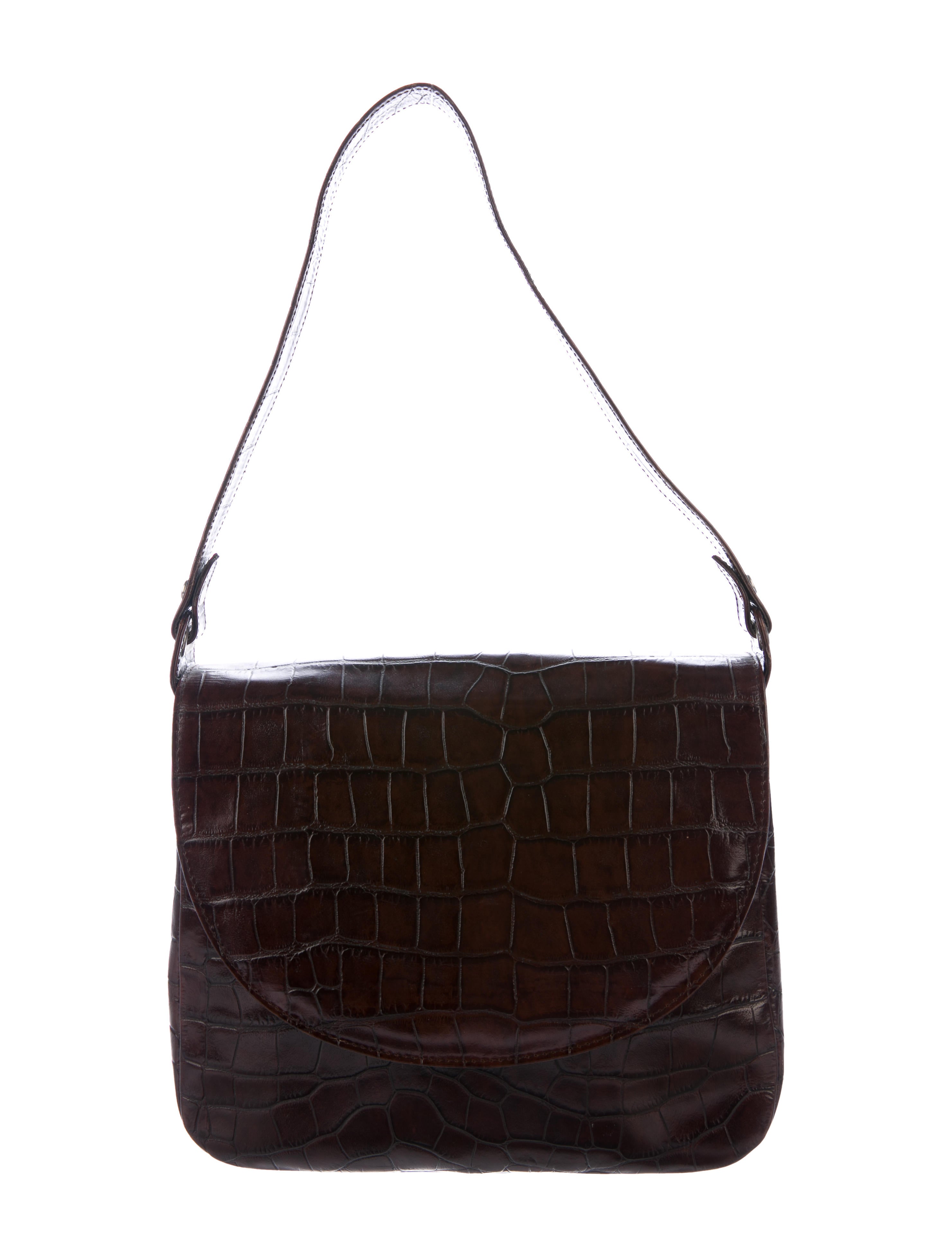 Robert Clergerie Embossed Leather Shoulder Bag Handbags Rog28499 Embossed Leather Shoulder Bag