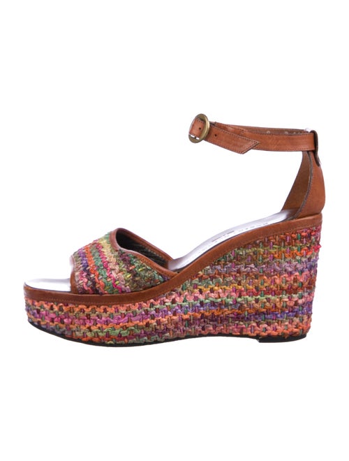 Robert Clergerie Raffia Printed Espadrilles Pink