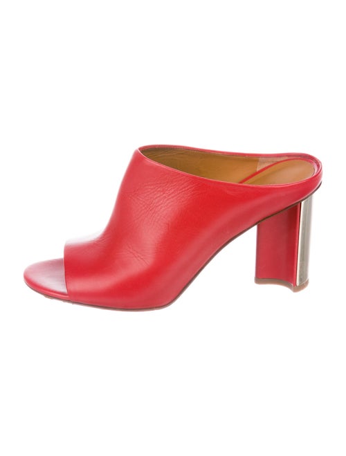 Robert Clergerie Leather Slides Red