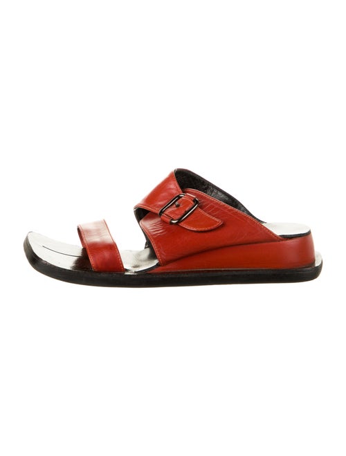 Robert Clergerie Leather Slides Red