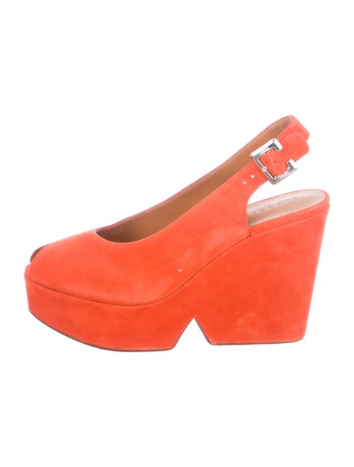 Robert Clergerie Suede Slingback Pumps Orange
