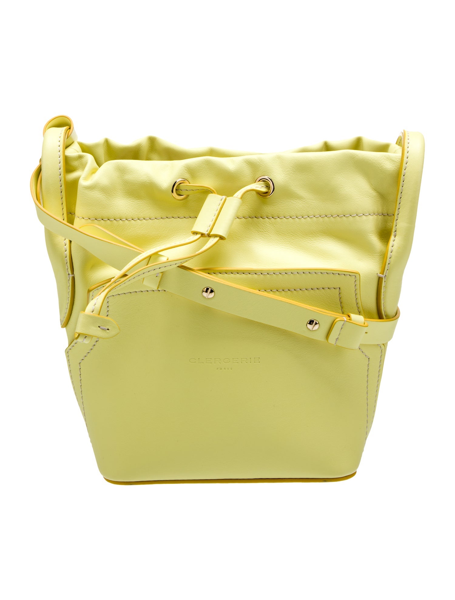 Robert Clergerie Leather Bucket Bag Yellow Bucket Bags Handbags ROG57119 The RealReal