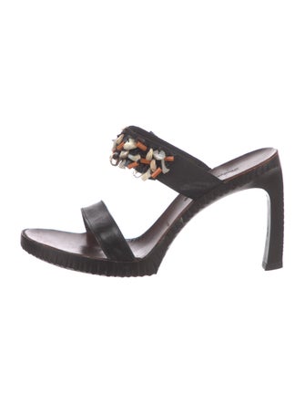 Robert Clergerie Printed Beaded Accents Slides
