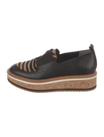 Robert Clergerie Leather Animal Print Espadrilles