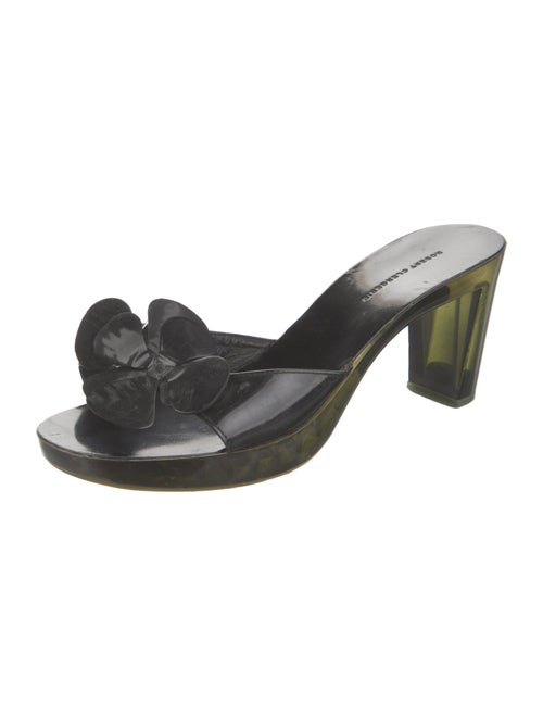 Robert Clergerie Patent Leather Floral Print Slides