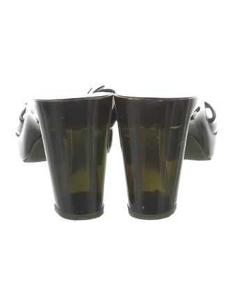 Robert Clergerie Patent Leather Floral Print Slides