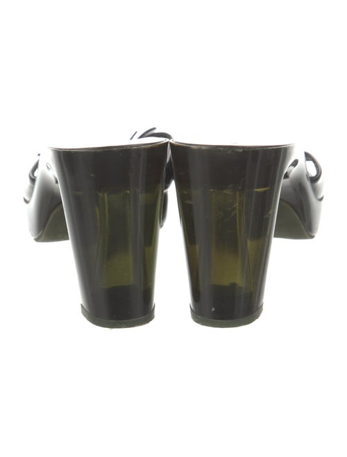 Robert Clergerie Patent Leather Floral Print Slides