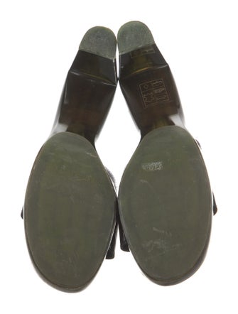 Robert Clergerie Patent Leather Floral Print Slides