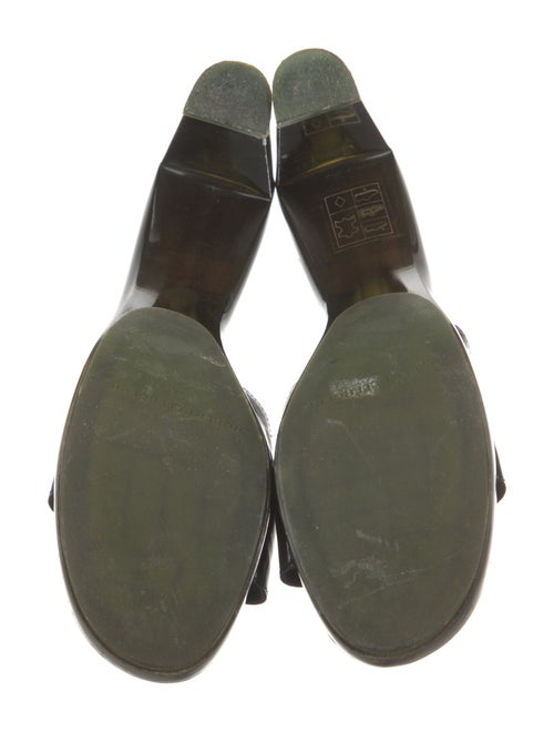 Robert Clergerie Patent Leather Floral Print Slides