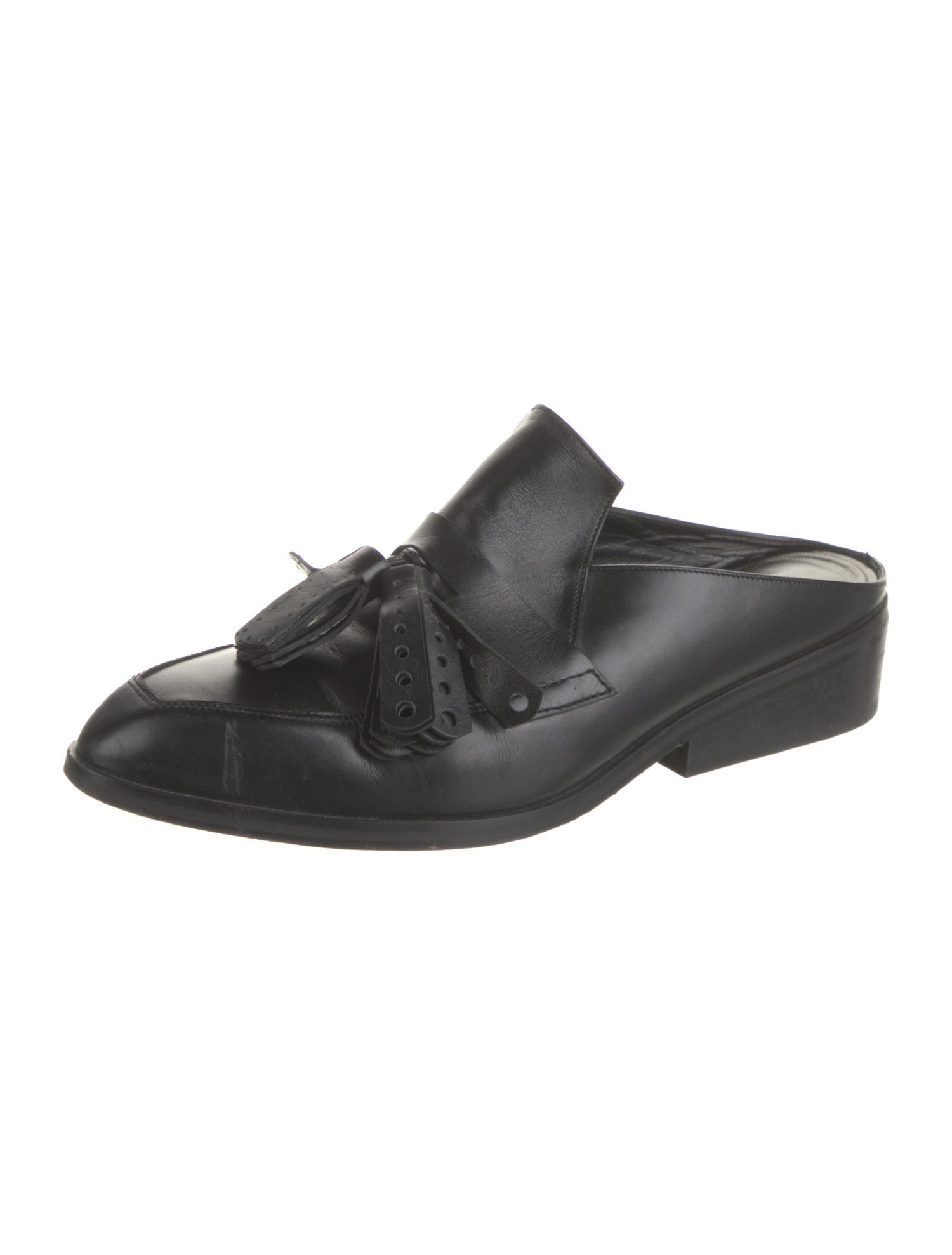 Robert Clergerie Leather Tassel Accents Mules
