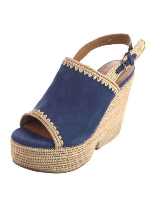 Robert Clergerie Suede Colorblock Pattern Espadrilles