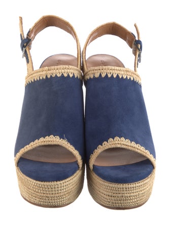 Robert Clergerie Suede Colorblock Pattern Espadrilles