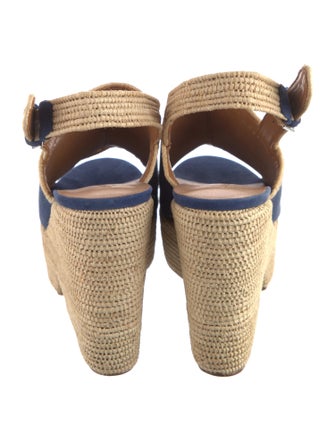 Robert Clergerie Suede Colorblock Pattern Espadrilles