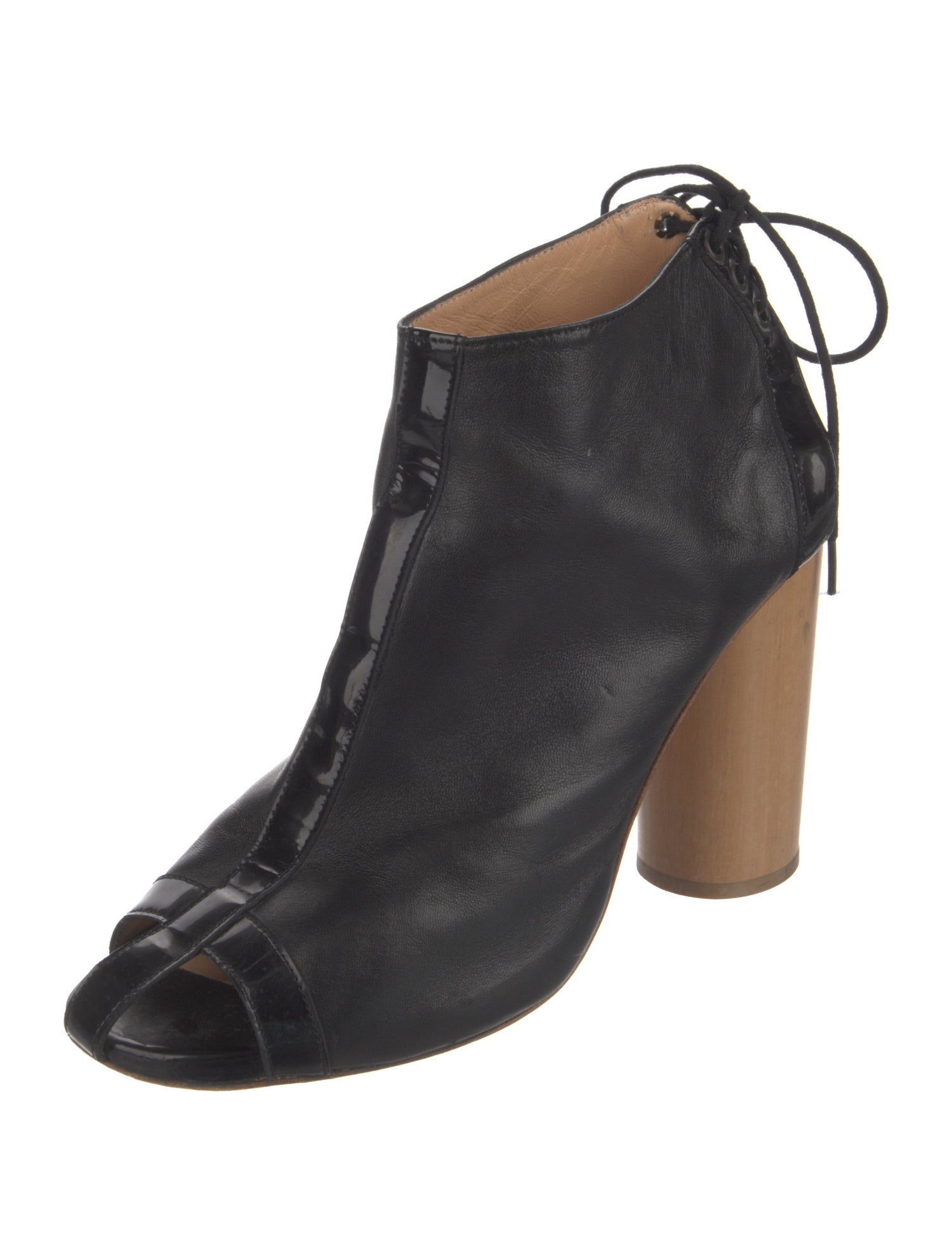 Robert Clergerie Leather Cutout Accent Lace-Up Boots