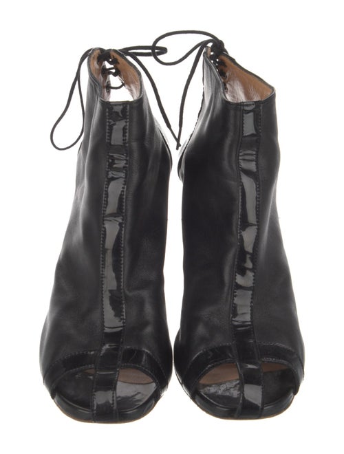 Robert Clergerie Leather Cutout Accent Lace-Up Boots