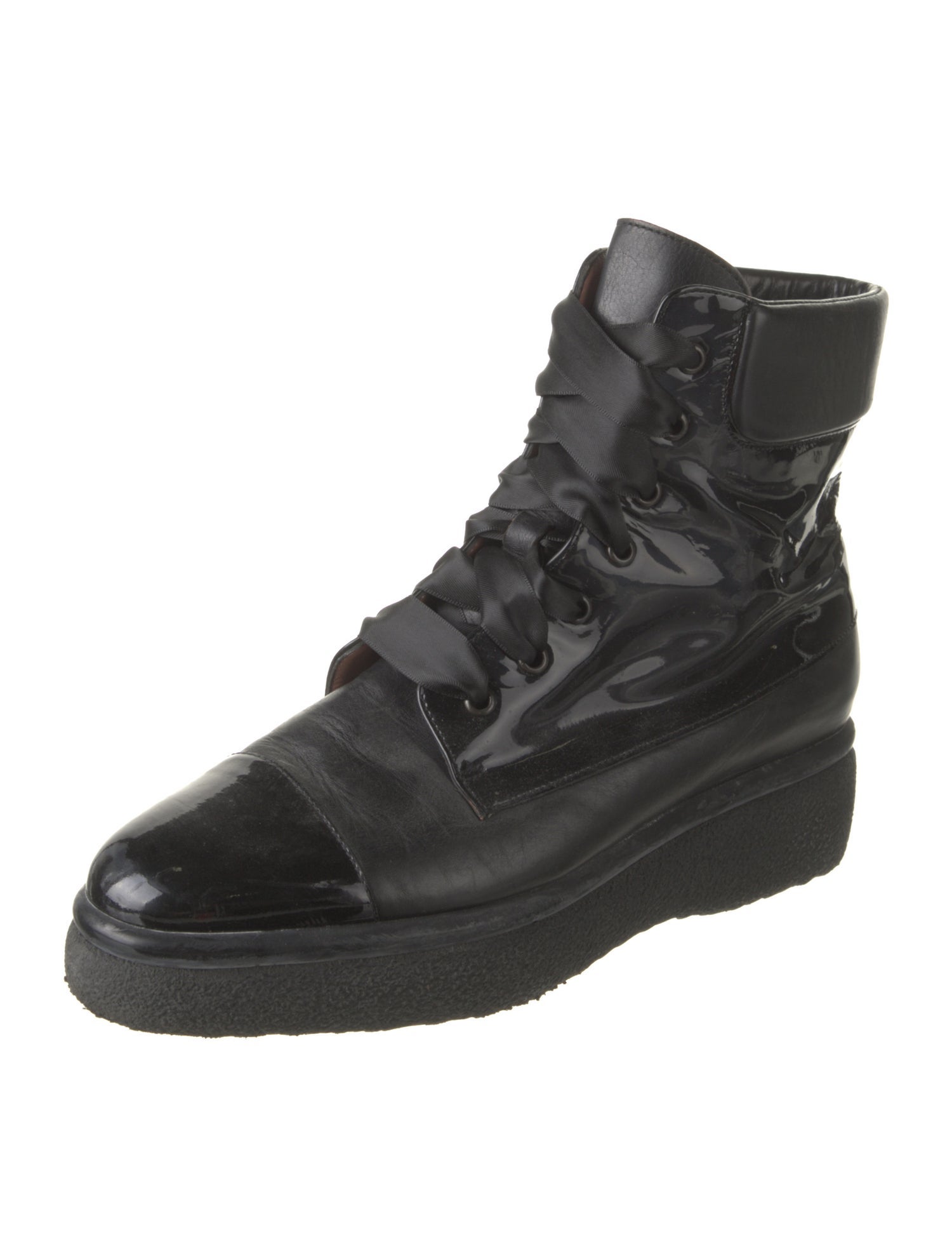Robert Clergerie Patent Leather Combat Boots