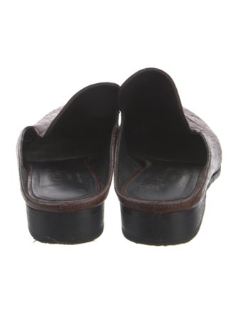 Robert Clergerie Embossed Leather Slides