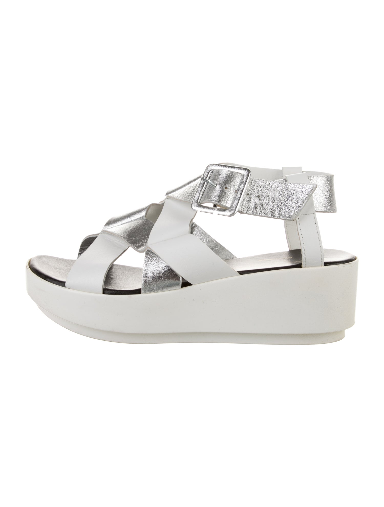 Robert Clergerie Leather Colorblock Pattern Sandals