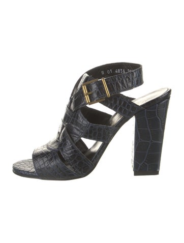 Robert Clergerie Sandals Embossed Leather Slingback 5