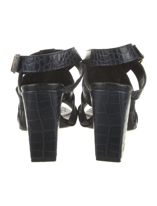 Robert Clergerie Embossed Leather Slingback Sandals