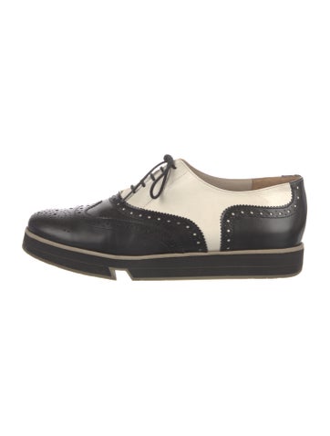 Robert Clergerie Flats Leather Colorblock Pattern Oxfords 9