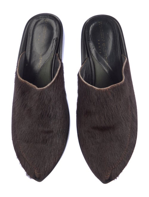 Robert Clergerie Ponyhair Fur Trim Mules