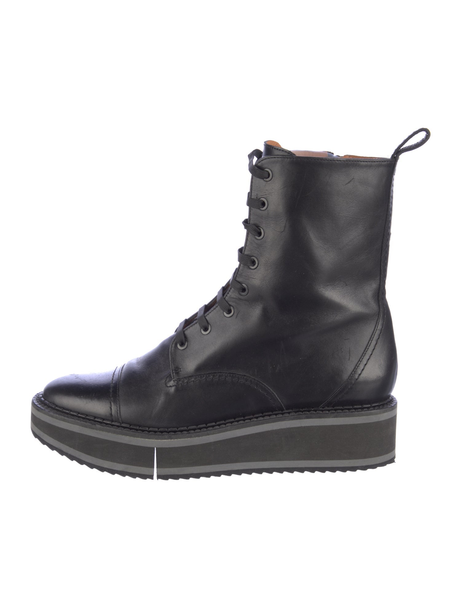 Robert Clergerie Leather Combat Boots