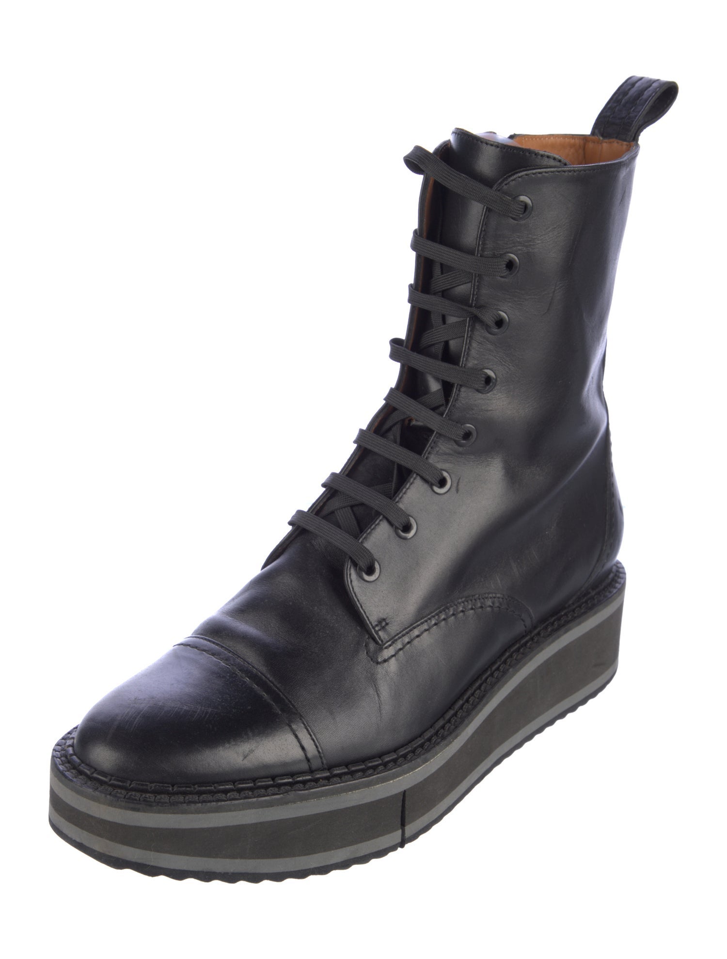 Robert Clergerie Leather Combat Boots