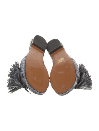 Robert Clergerie Leather Beaded Accents Slides