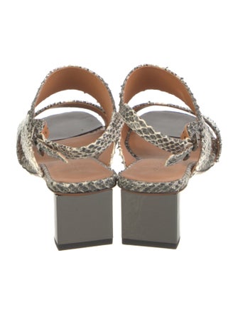 Robert Clergerie Embossed Leather Animal Print Slingback Sandals