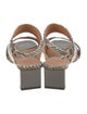 Robert Clergerie Embossed Leather Animal Print Slingback Sandals