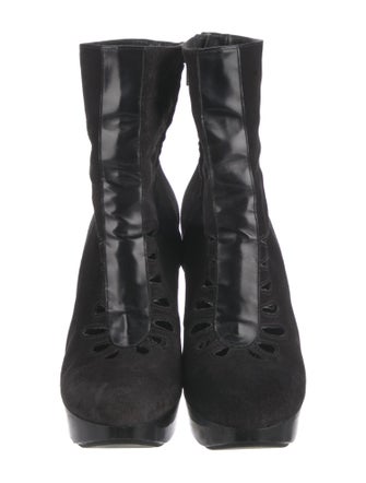 Robert Clergerie Suede Cutout Accent Boots