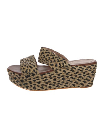 Robert Clergerie Straw Animal Print Espadrilles