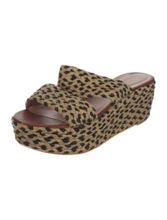 Robert Clergerie Straw Animal Print Espadrilles