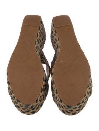 Robert Clergerie Straw Animal Print Espadrilles