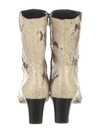 Robert Clergerie Embossed Leather Animal Print Boots
