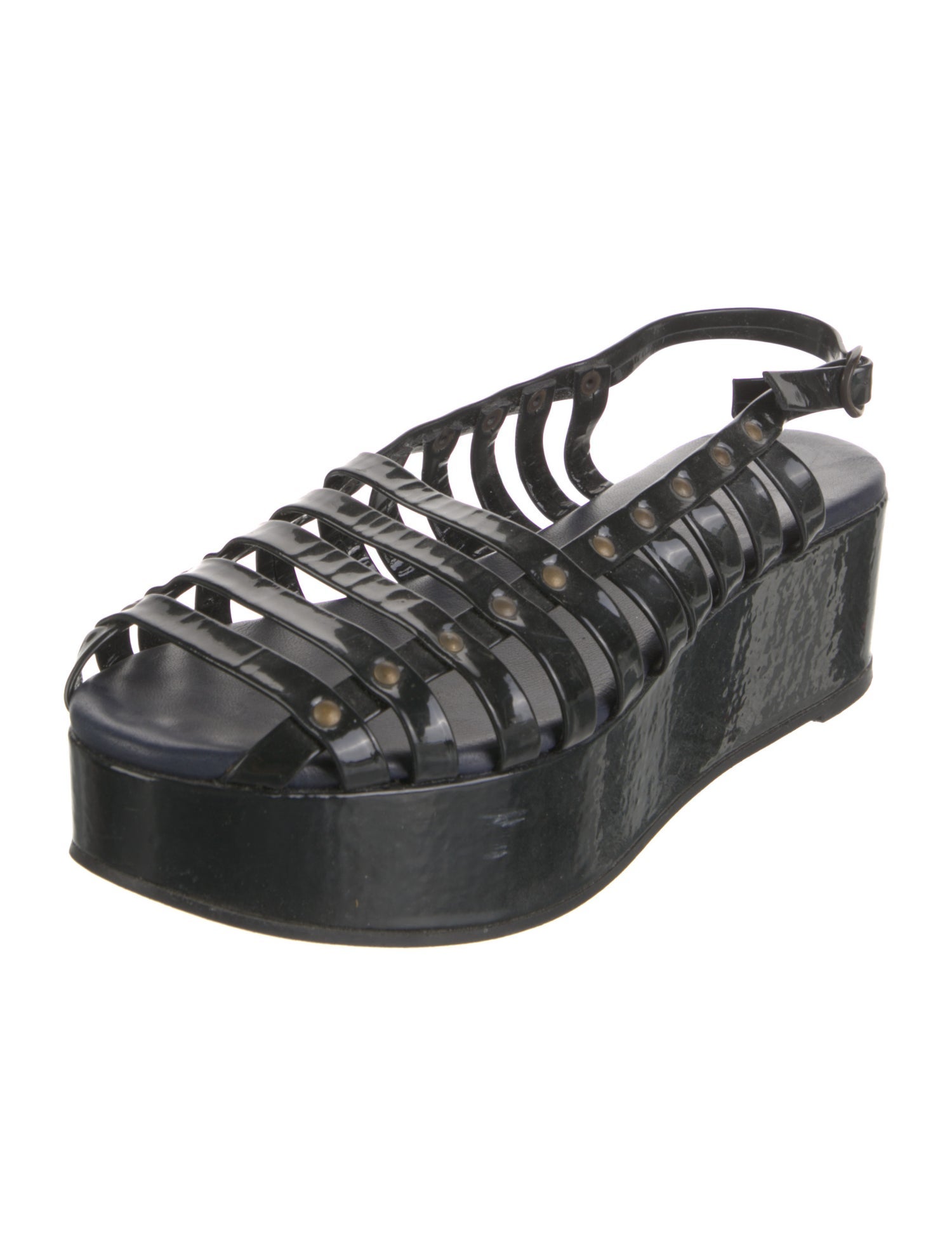 Robert Clergerie Patent Leather Slingback Sandals