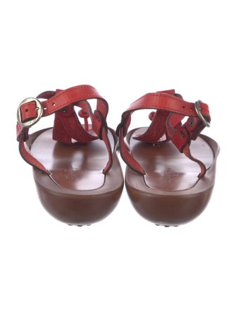 Robert Clergerie Leather T-Strap Sandals