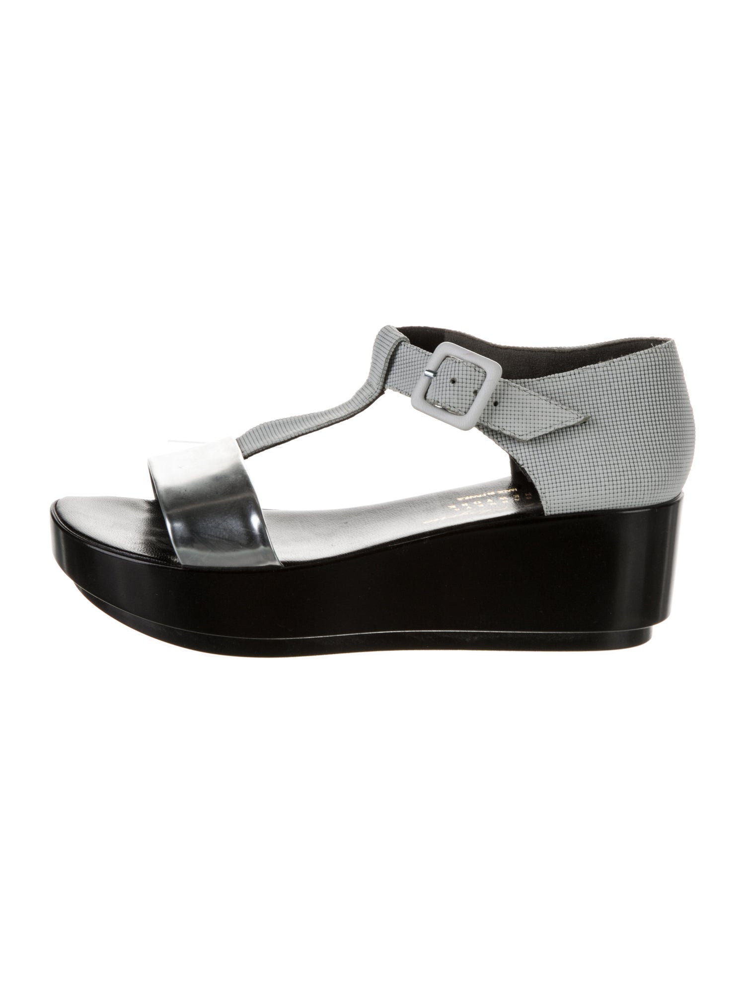 Robert Clergerie Leather Printed T-Strap Sandals