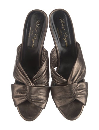 Robert Clergerie Leather Printed Slides