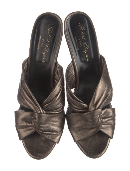 Robert Clergerie Leather Printed Slides