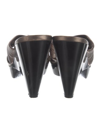 Robert Clergerie Leather Printed Slides