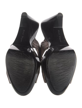 Robert Clergerie Leather Printed Slides