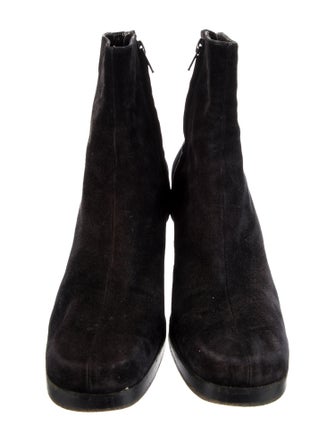 Robert Clergerie Suede Eyelet Trim Boots