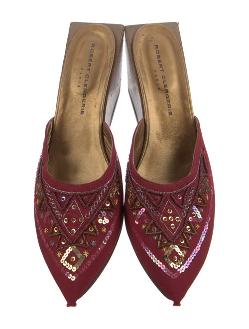Robert Clergerie Floral Print Sequin Embellishments Mules