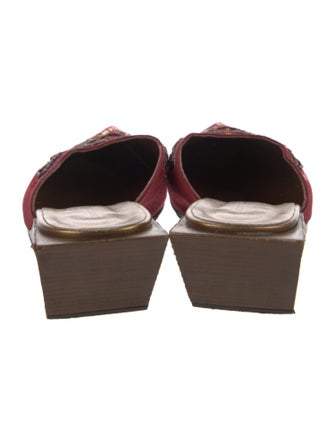 Robert Clergerie Floral Print Sequin Embellishments Mules