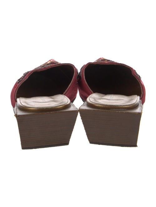 Robert Clergerie Floral Print Sequin Embellishments Mules