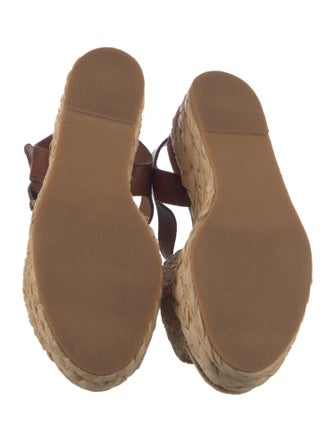 Robert Clergerie Raffia Colorblock Pattern Espadrilles