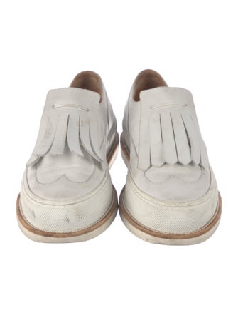 Robert Clergerie Leather Fringe Trim Accent Oxfords